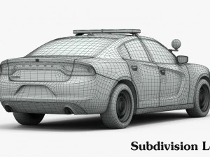 dodge charger pursuit 2015 detailed interior 3D Model