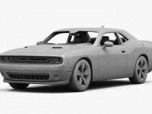 dodge challenger sxt 2015 detailed interior 3D Model