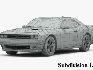 dodge challenger sxt 2015 detailed interior 3D मॉडल