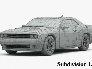 dodge challenger sxt 2015 detailed interior 3D Model