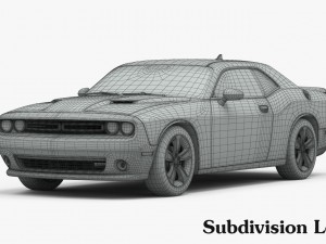 dodge challenger sxt 2015 detailed interior 3D मॉडल