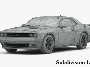 dodge challenger sxt 2015 detailed interior 3D Model