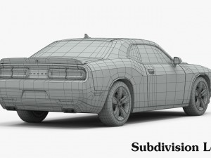dodge challenger sxt 2015 detailed interior 3D मॉडल