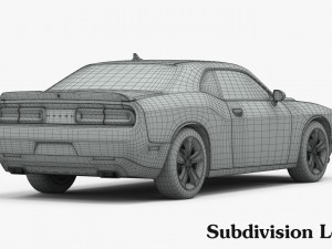 dodge challenger sxt 2015 detailed interior 3D मॉडल
