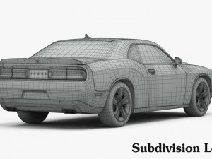dodge challenger sxt 2015 detailed interior 3D Model