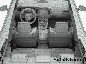 dodge challenger sxt 2015 detailed interior 3D मॉडल