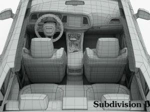 dodge challenger sxt 2015 detailed interior 3D Model