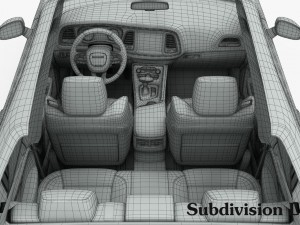 dodge challenger sxt 2015 detailed interior 3D मॉडल