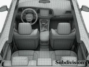 dodge challenger sxt 2015 detailed interior 3D Model