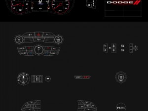 dodge challenger sxt 2015 detailed interior 3D मॉडल