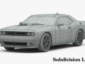 dodge challenger r-t shaker 2015 detailed interior Model 3D