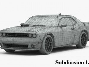 dodge challenger r-t shaker 2015 detailed interior Model 3D