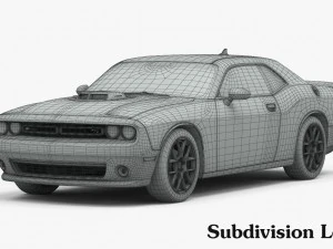 dodge challenger r-t shaker 2015 detailed interior 3D Model