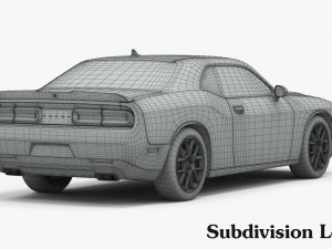 dodge challenger r-t shaker 2015 detailed interior Model 3D