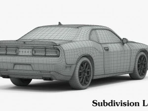 dodge challenger r-t shaker 2015 detailed interior 3D Model