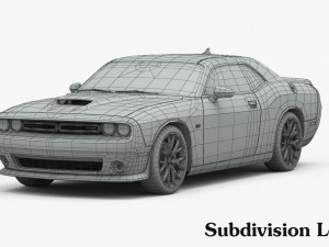 dodge challenger srt 392 2016 detailed interior 3D Модель