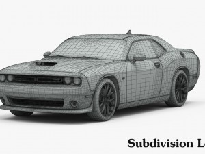 dodge challenger srt 392 2016 detailed interior 3D Модель