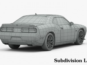 dodge challenger srt 392 2016 detailed interior 3D Модель