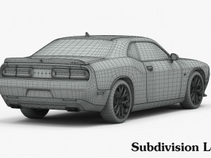 dodge challenger srt 392 2016 detailed interior 3D Модель