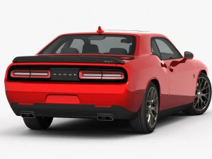 dodge challenger srt hellcat 2016 detailed interior 3D Model