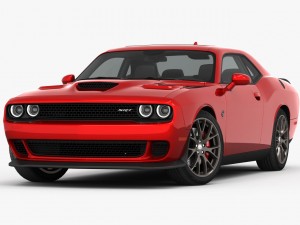 dodge challenger srt hellcat 2016 detailed interior Modèle 3D