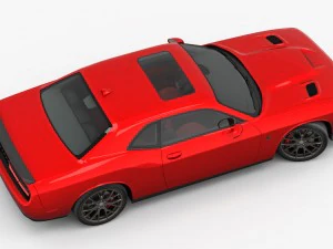 dodge challenger srt hellcat 2016 detailed interior 3D Model