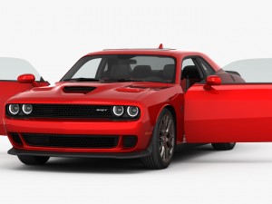 dodge challenger srt hellcat 2016 detailed interior Modèle 3D