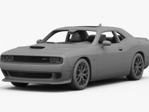 dodge challenger srt hellcat 2016 detailed interior 3D Model