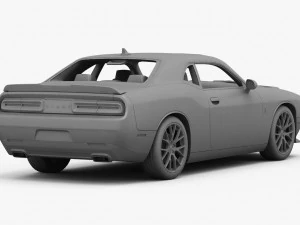 dodge challenger srt hellcat 2016 detailed interior 3D Model