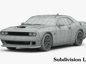 dodge challenger srt hellcat 2016 detailed interior 3D Model