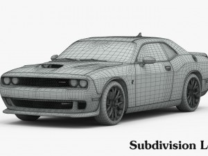 dodge challenger srt hellcat 2016 detailed interior Modèle 3D