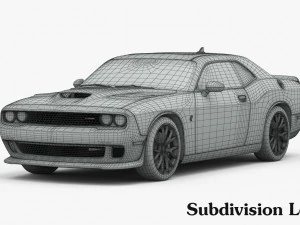 dodge challenger srt hellcat 2016 detailed interior 3D Model