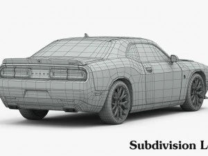 dodge challenger srt hellcat 2016 detailed interior 3D Model