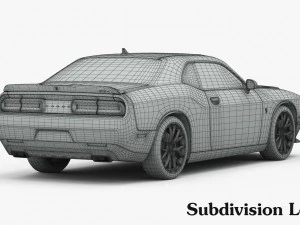 dodge challenger srt hellcat 2016 detailed interior 3D Model