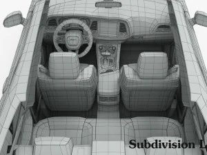 dodge challenger srt hellcat 2016 detailed interior 3D Model