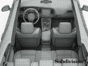dodge challenger srt hellcat 2016 detailed interior 3D Model