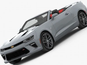 Detaillierte Innenausstattung des Chevrolet Camaro SS Cabriolet 2016 3D Modell