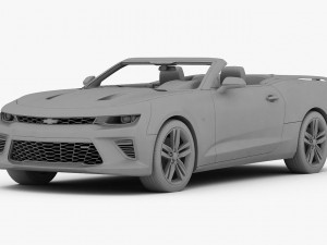 chevrolet camaro ss convertible 2016 detailed interior 3D Модель