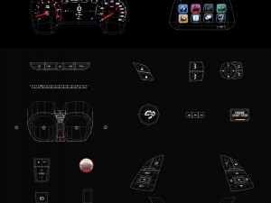 chevrolet camaro ss convertible 2016 detailed interior 3D Модель
