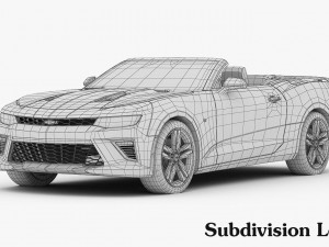 chevrolet camaro ss convertible 2016 detailed interior 3D Модель