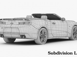 chevrolet camaro ss convertible 2016 detailed interior 3D Модель