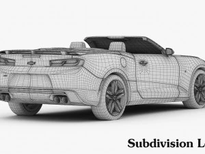 chevrolet camaro ss convertible 2016 detailed interior 3D Model