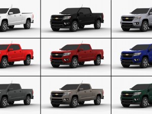 chevrolet colorado crew cab long box 3D Model