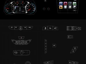 chevrolet malibu 2016 interior detalhado Modelo 3D