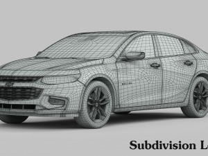 chevrolet malibu 2016 detailed interior 3D 모델