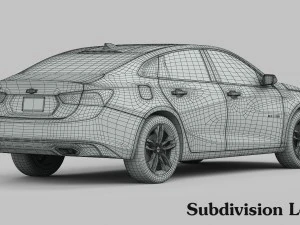 chevrolet malibu 2016 interior detalhado Modelo 3D