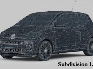 volkswagen up 2017 detailed interior 3D Model