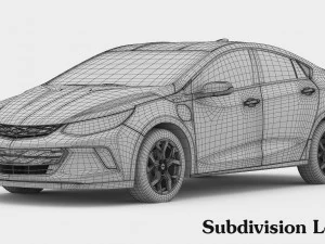chevrolet volt 2017 детальний інтер'єр 3D Модель