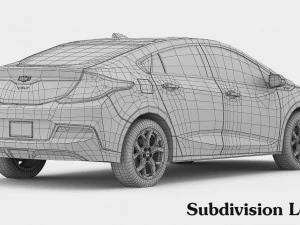 chevrolet volt 2017 детальний інтер'єр 3D Модель