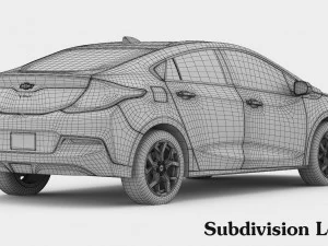 chevrolet volt 2017 детальний інтер'єр 3D Модель